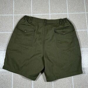 Boy‎ Scouts Uniform Shorts Mens 36 Olive Green Canvas Stretch Elastic Waist vtg